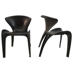 Paire de chaises William Sawaya Calla en noir mat pour Heller, 2002