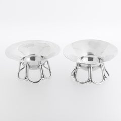 Pair of William Spratling Mid-Century Mexican Sterling Silver Master Salt Dishes