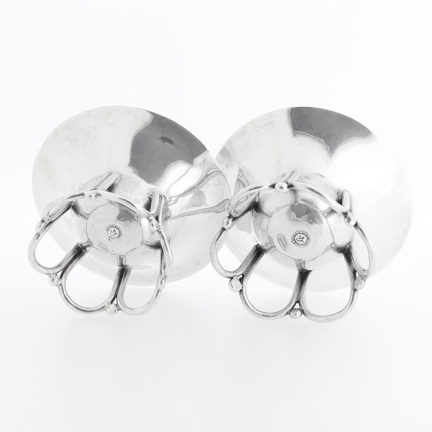 Ein Paar mexikanischer William Spratling-Sterling-Salzschalen aus der Mitte des Jahrhunderts im Angebot 2