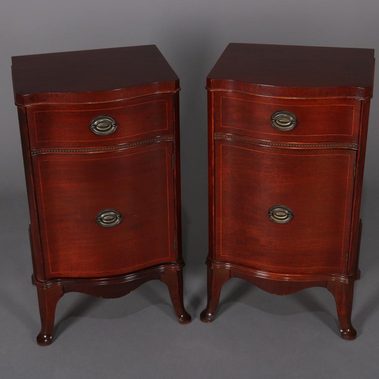 Pair Of Williamsport Furniture Mahogany Serpentine Single Drawer