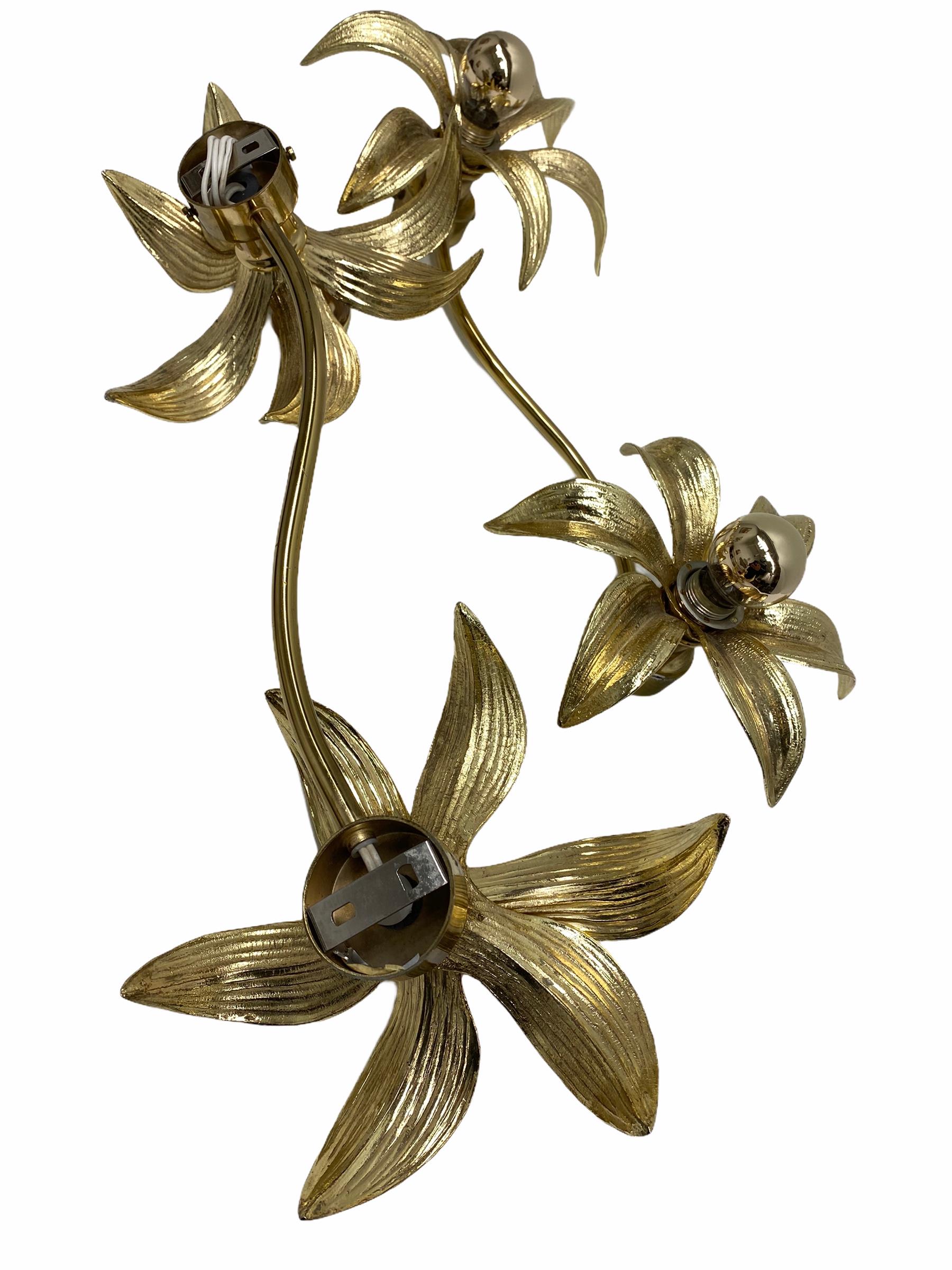 Pair of Willy Daro Two-Flower Wall Light, Massive Lighting, Germany, 1970s 1