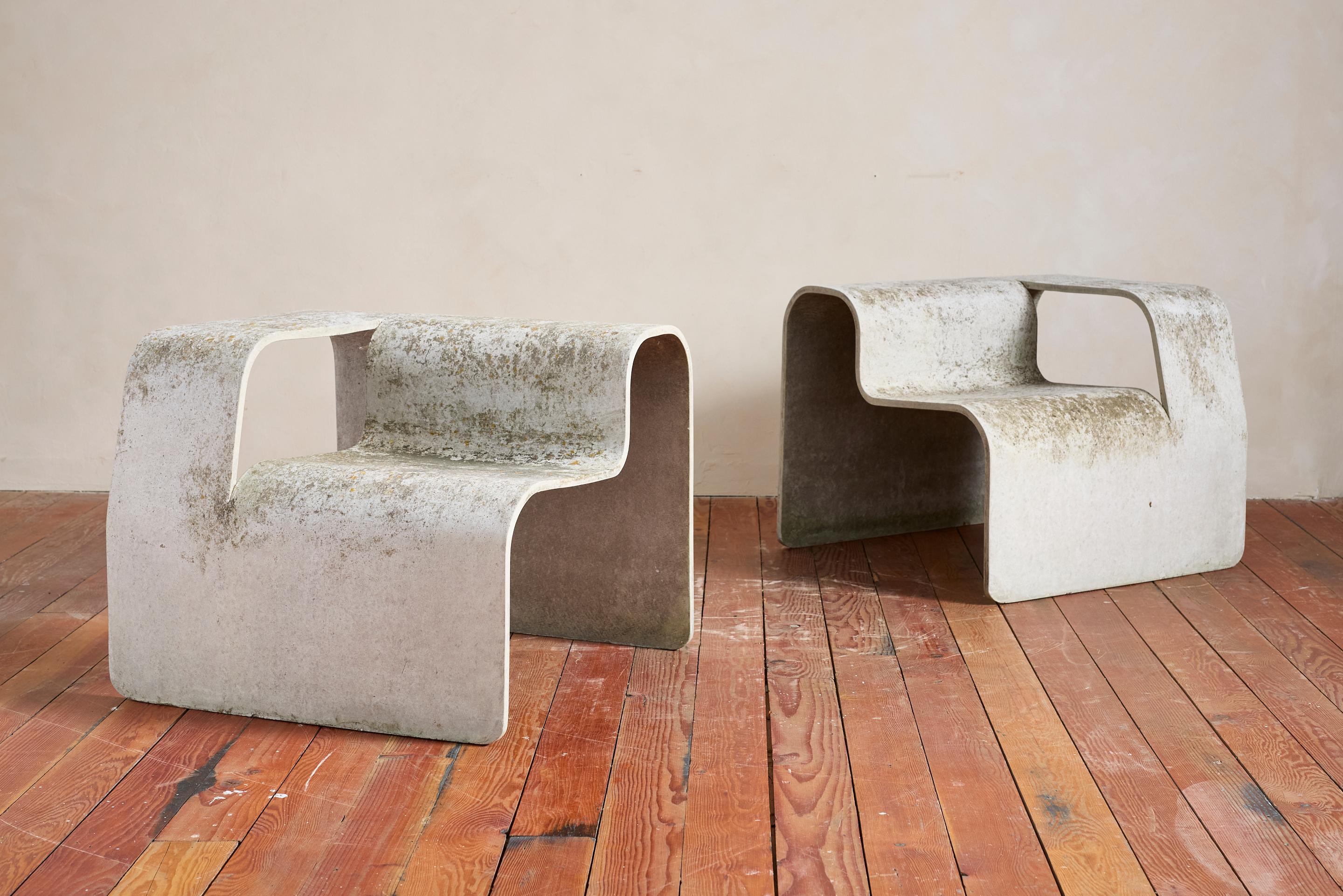 Pair of Willy Guhl Concrete Floating Chairs For Sale 11