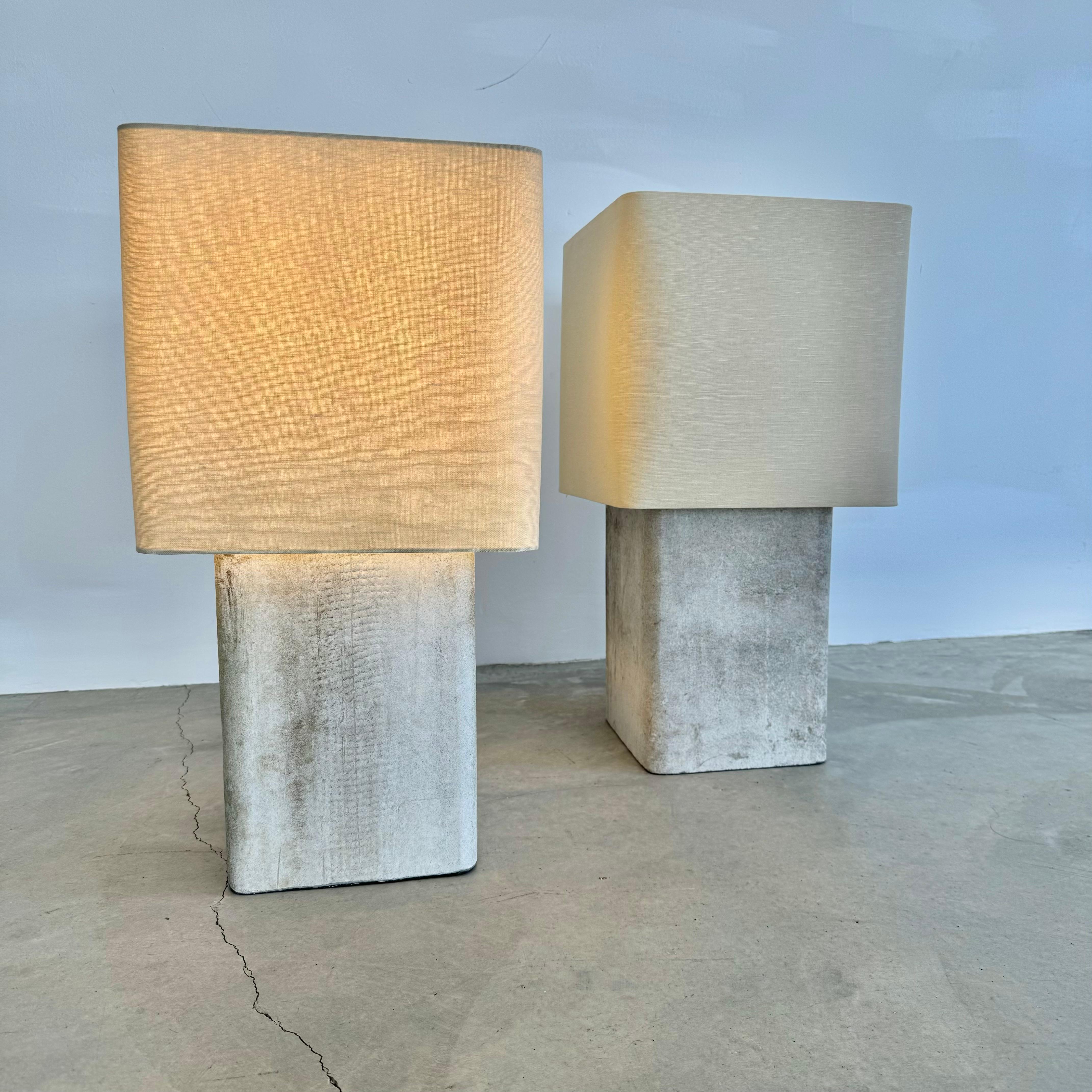 Swiss Pair of Willy Guhl Concrete Table Lamps, 1960s Switzerland For Sale