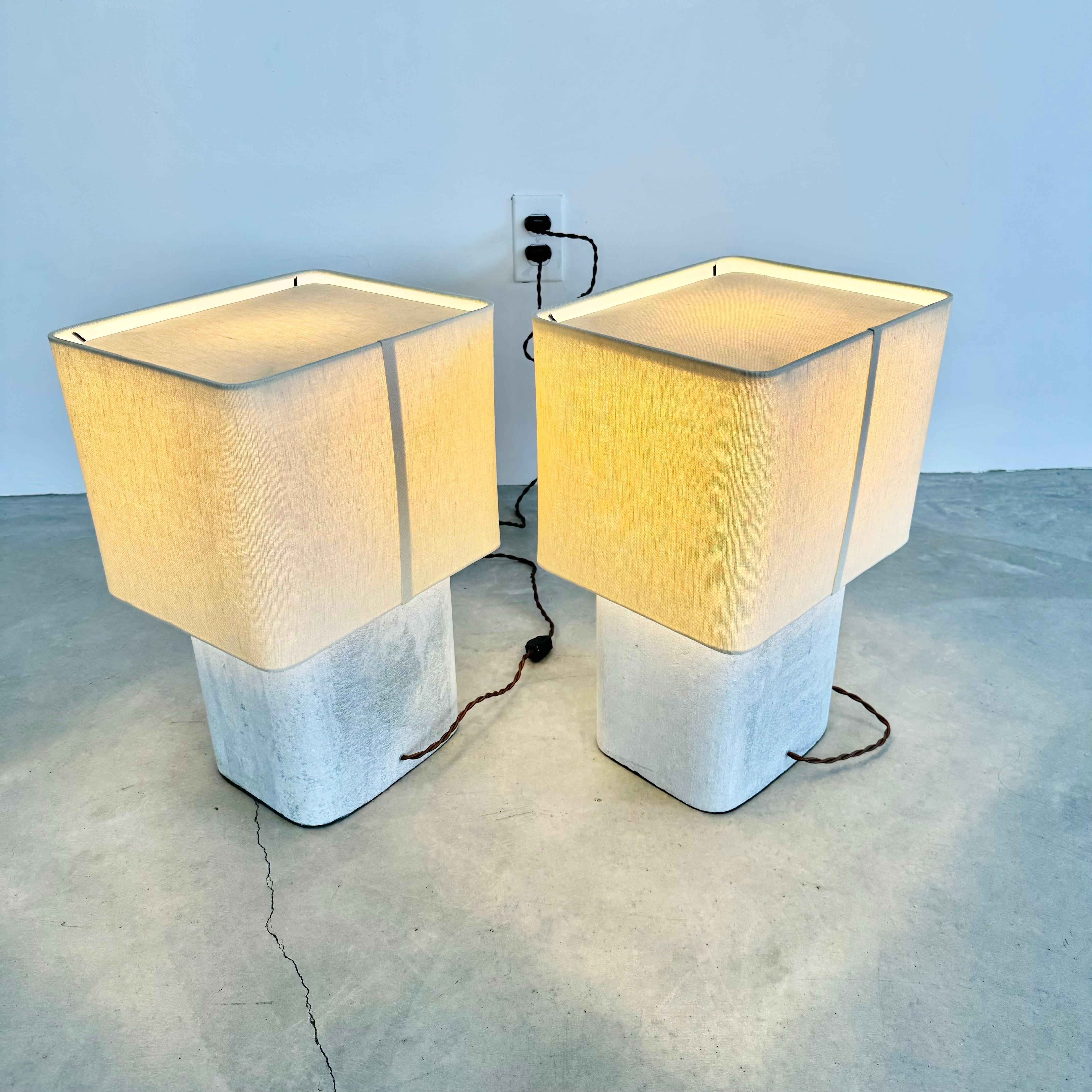 Paire de lampes de bureau Willy Guhl en béton, années 1960, Suisse en vente 3