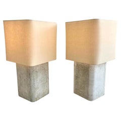 Pair of Willy Guhl Concrete Table Lamps, 1960s Switzerland