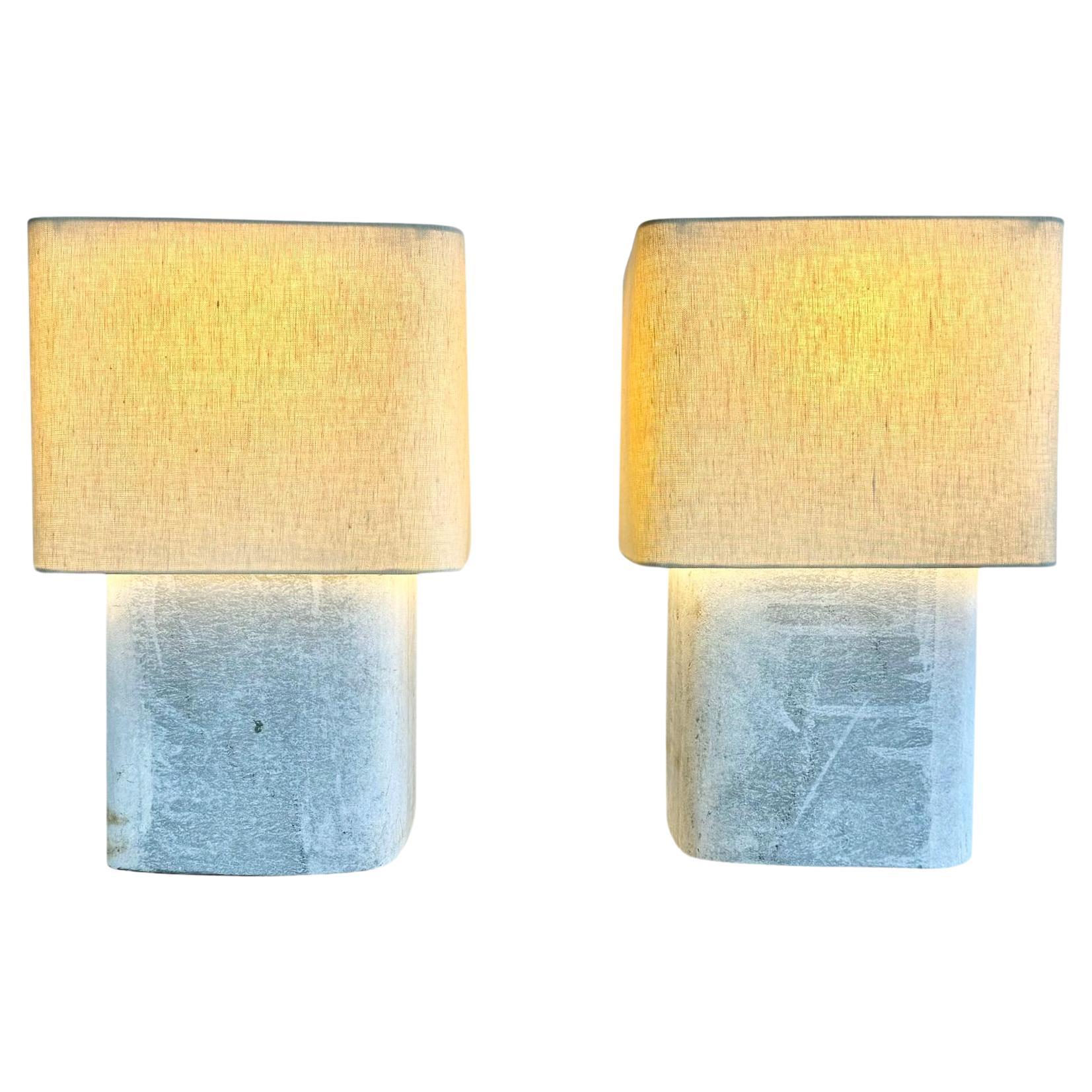 Pair of Willy Guhl Concrete Table Lamps, 1960s Switzerland For Sale