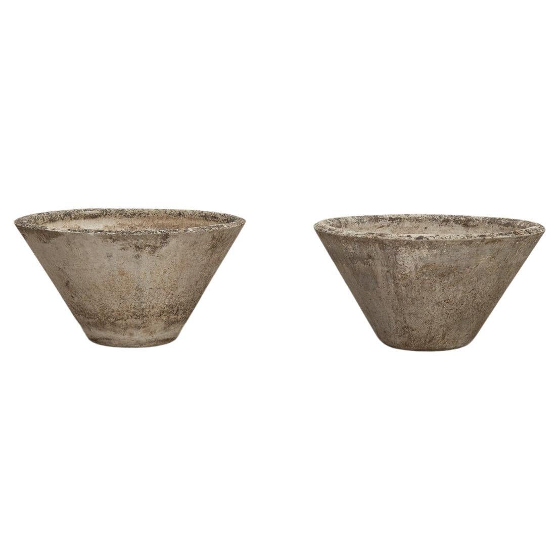 Pair of Willy Guhl Conical Planters For Sale