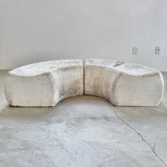 Pair of Willy Guhl Curved Concrete Benches, 1960s, Switzerland