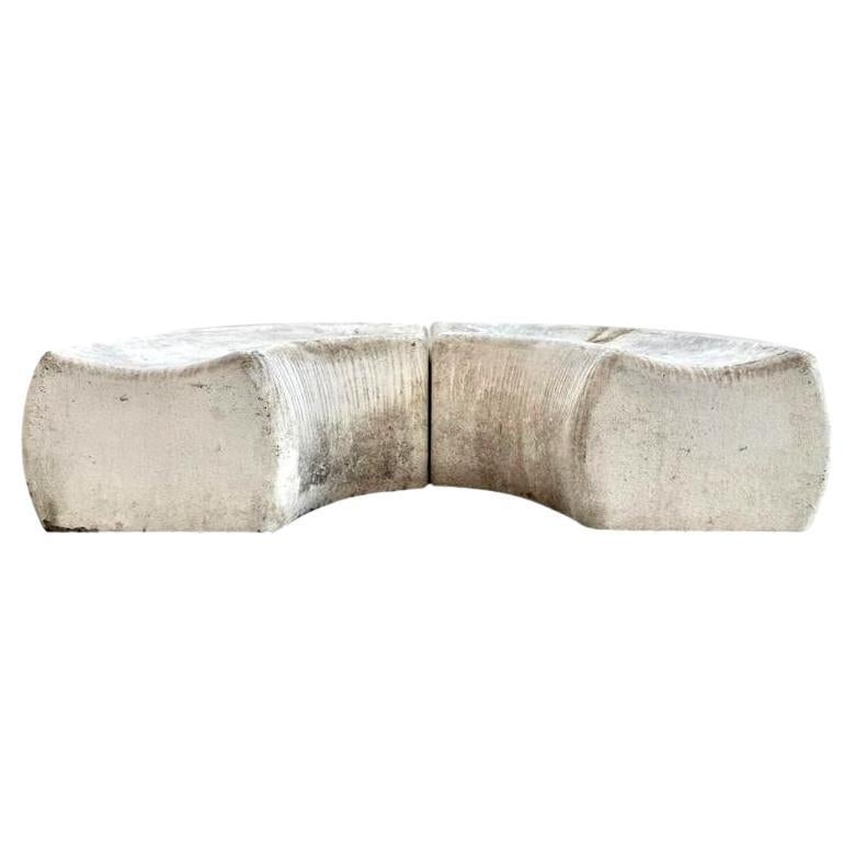 Pair of Willy Guhl Curved Concrete Benches, 1960s, Switzerland
