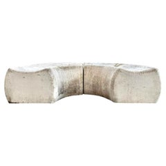 Pair of Willy Guhl Curved Concrete Benches, 1960s, Switzerland