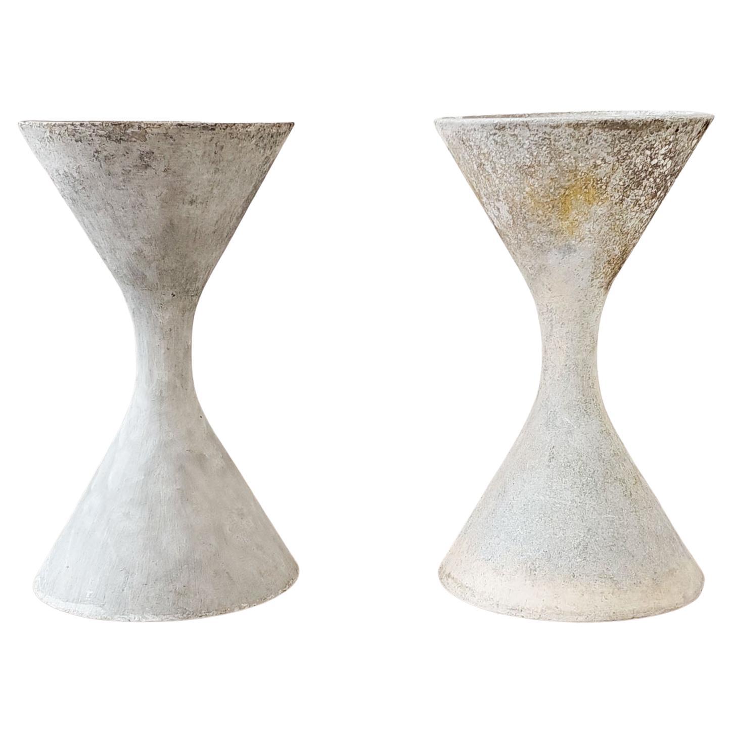 Pair of Willy Guhl Diablo Hourglass Planters by Eternit For Sale