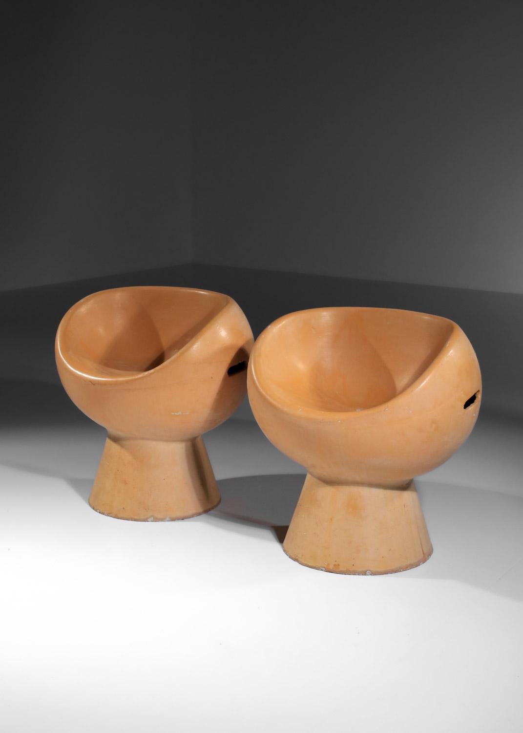 Paire de fauteuils à boules Eternite de Willy Guhl des années 60 en vente 6