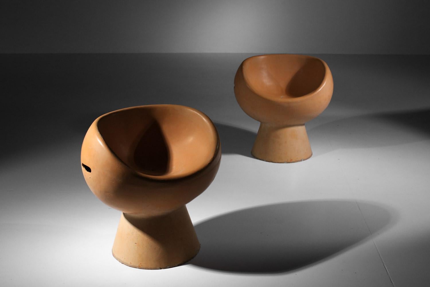 Milieu du XXe siècle Paire de fauteuils à boules Eternite de Willy Guhl des années 60 en vente