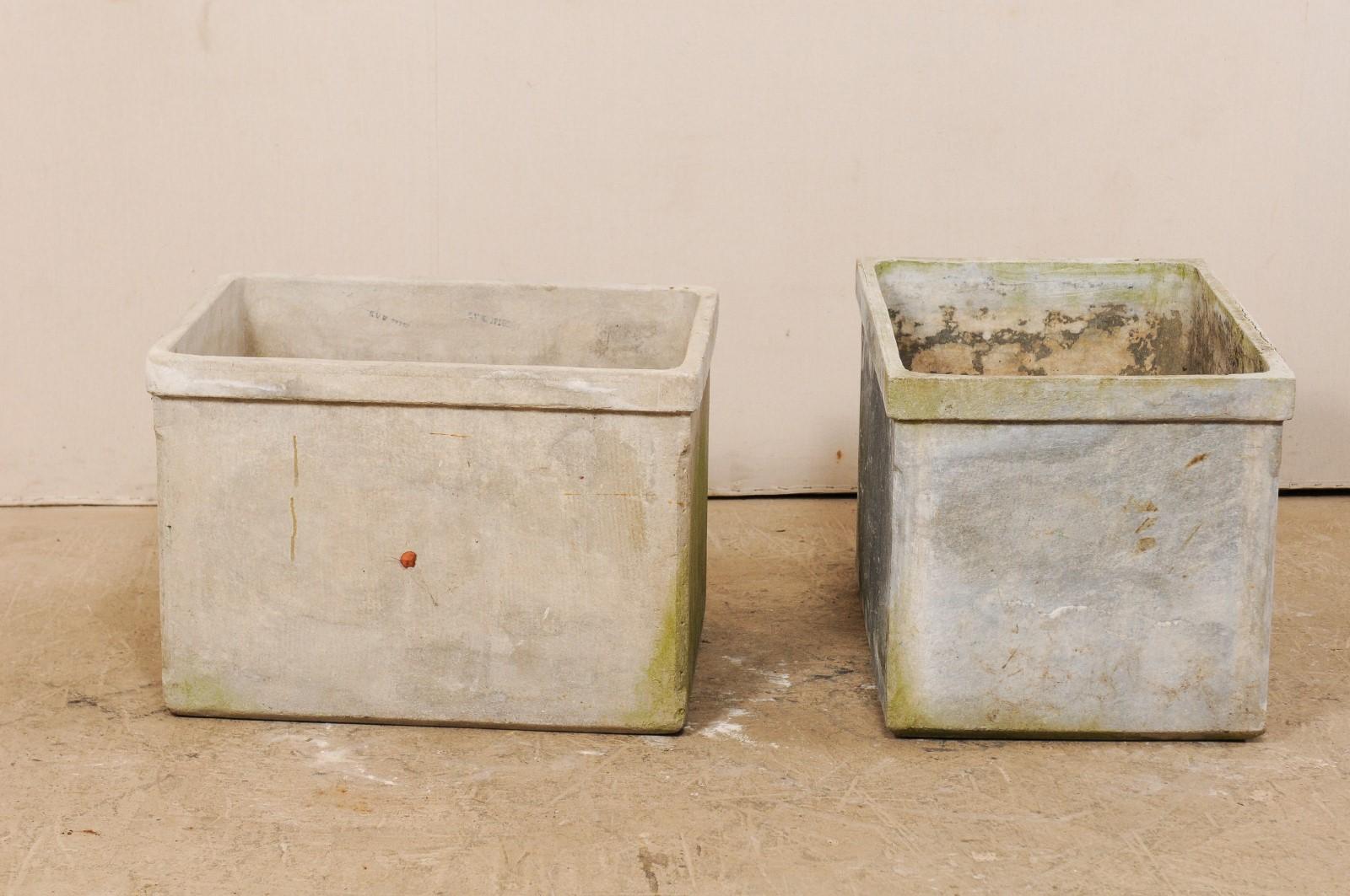 Patinated Pair of Willy Guhl Eternite, Mid-20th Century Planters For Sale