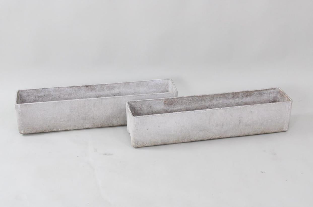 Pair of Willy Guhl for Eternit Rectangular Cement Planters For Sale 3