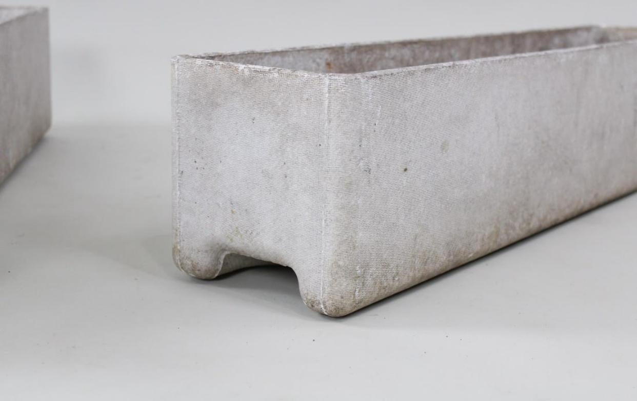Cast Pair of Willy Guhl for Eternit Rectangular Cement Planters For Sale