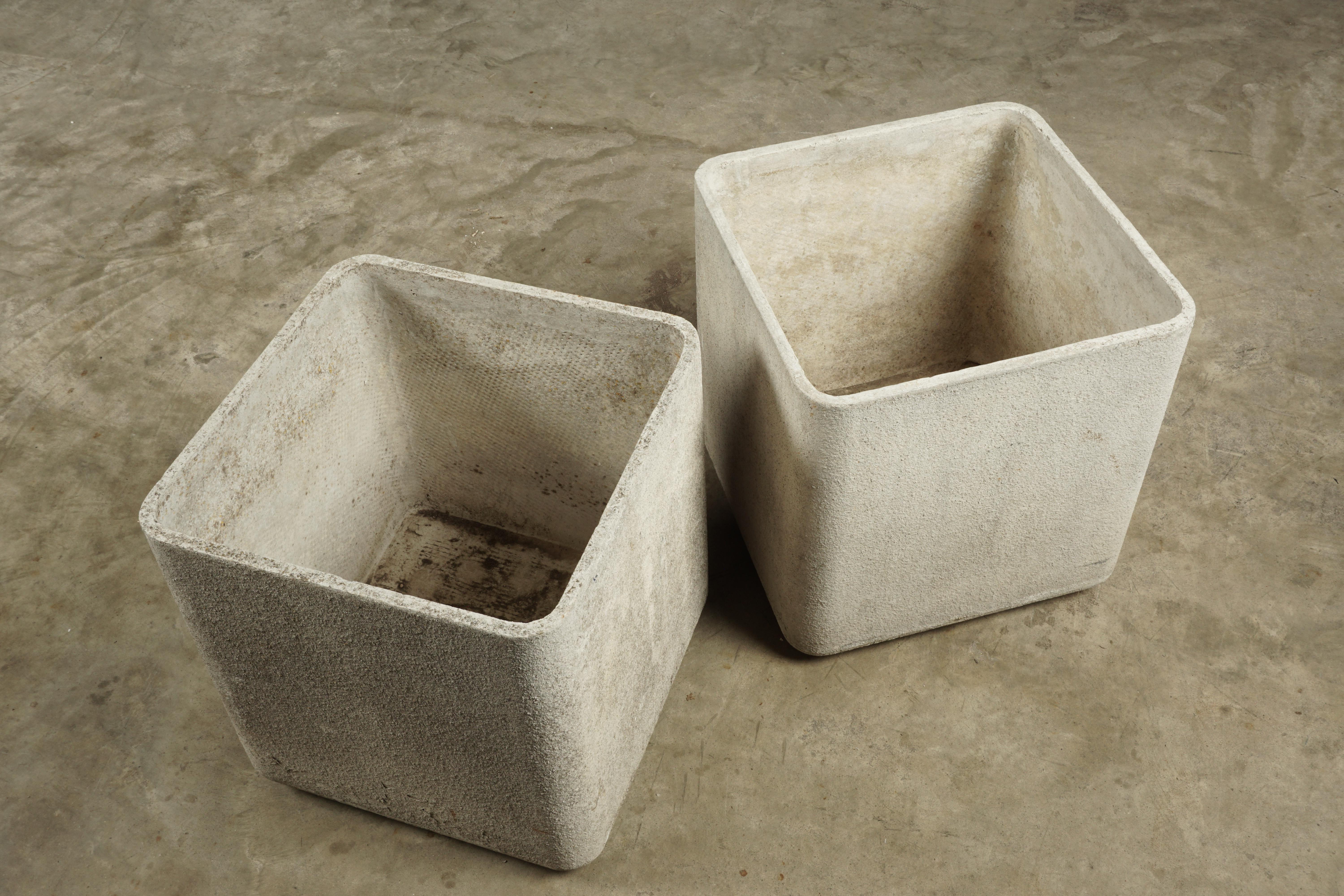 European Pair of Willy Guhl Cube Planters from Switzerland, circa 1960