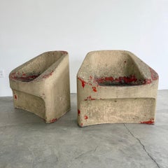 Pair of Willy Guhl Sculptural Concrete Chairs