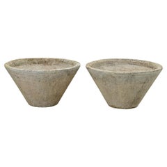 Pair of Willy Guhl Small Cone Planters