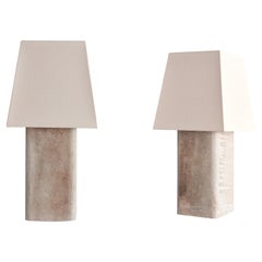 Pair of Willy Guhl Table Lamps with Angled Shade
