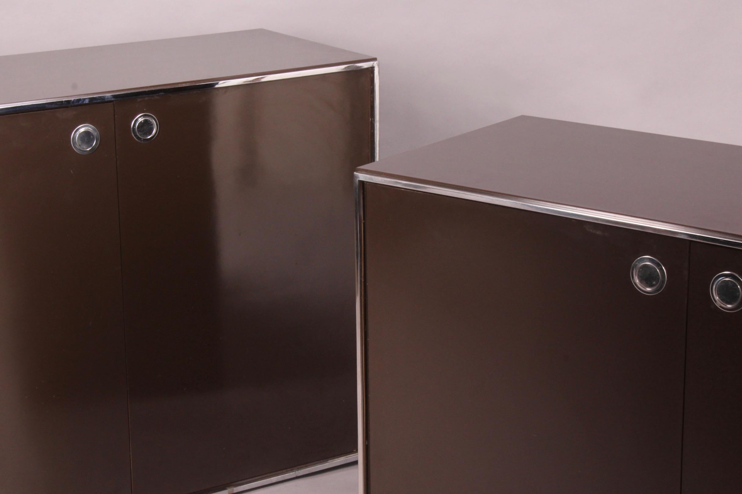 Metal Pair of Willy Rizzo Buffet
