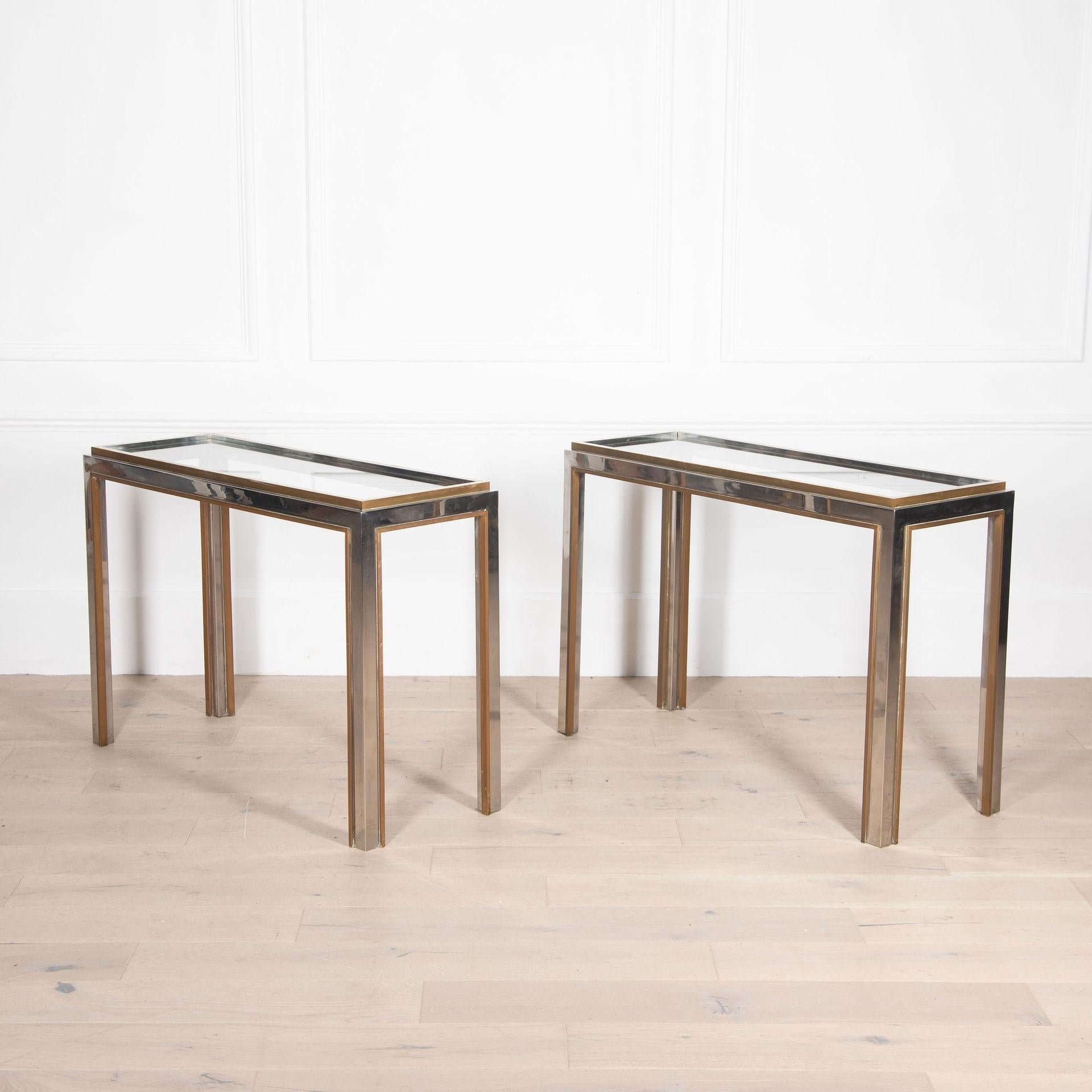 Pair of Console Tables in the Willy Rizzo Style For Sale 5
