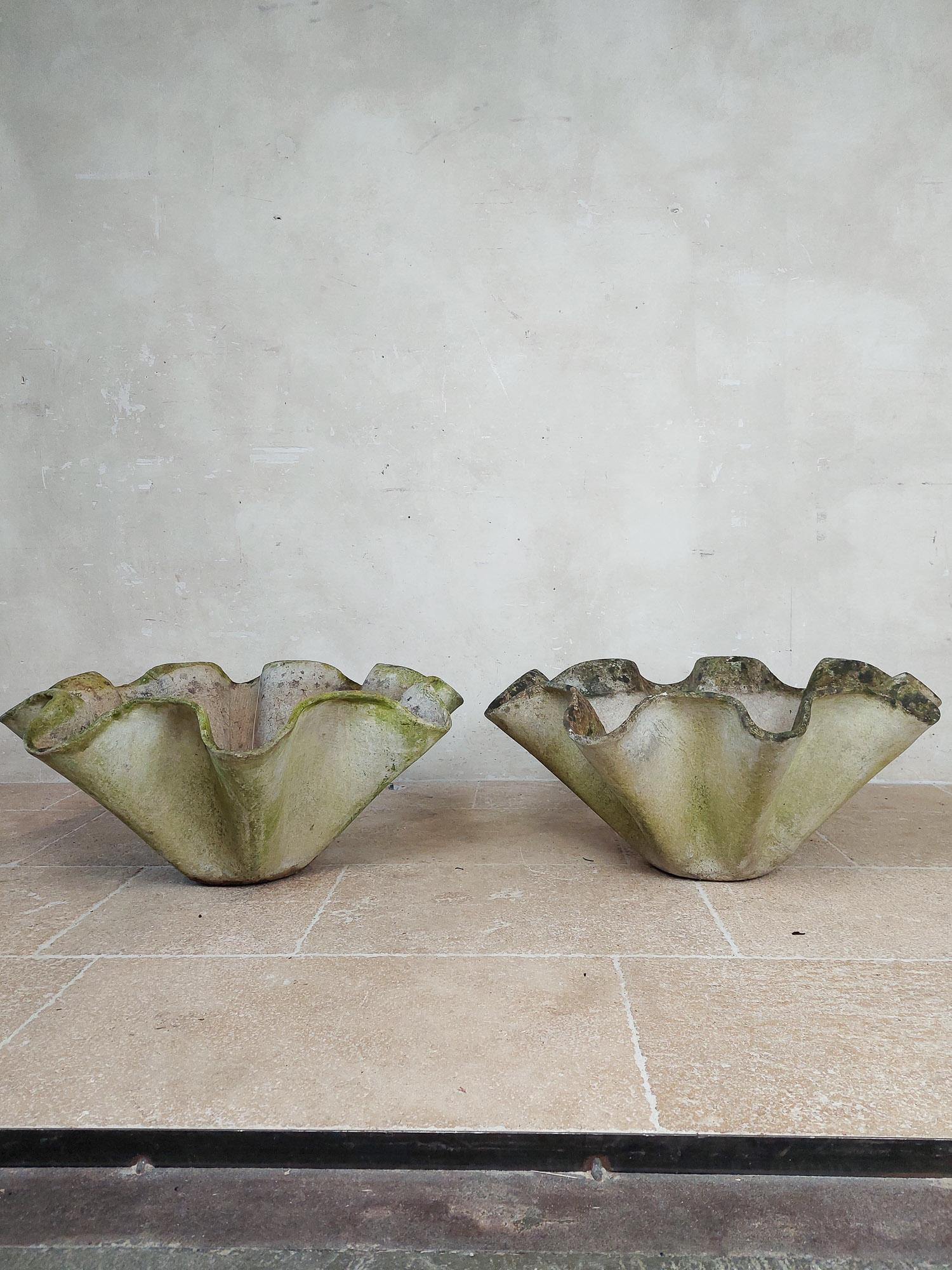 Mid-Century Modern Pair of Willy Willy Guhl Biomorphic Pots or Planters by Eternit For Sale
