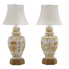 Coppia di lampade da tavolo in porcellana “Ginger Jar” di Wilshire House