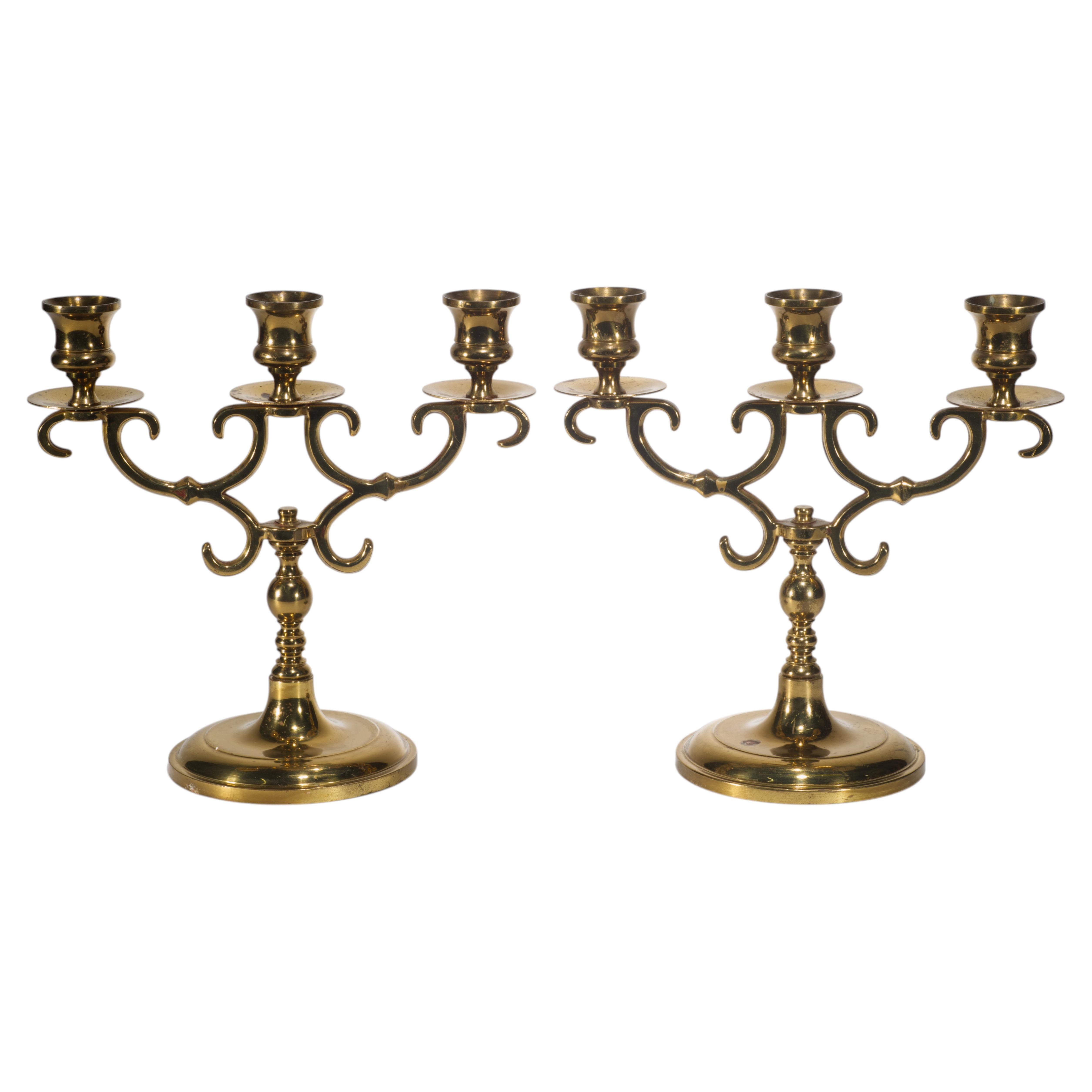 Coppia di candelieri Wilson in bronzo, anni ’40-’60 in vendita