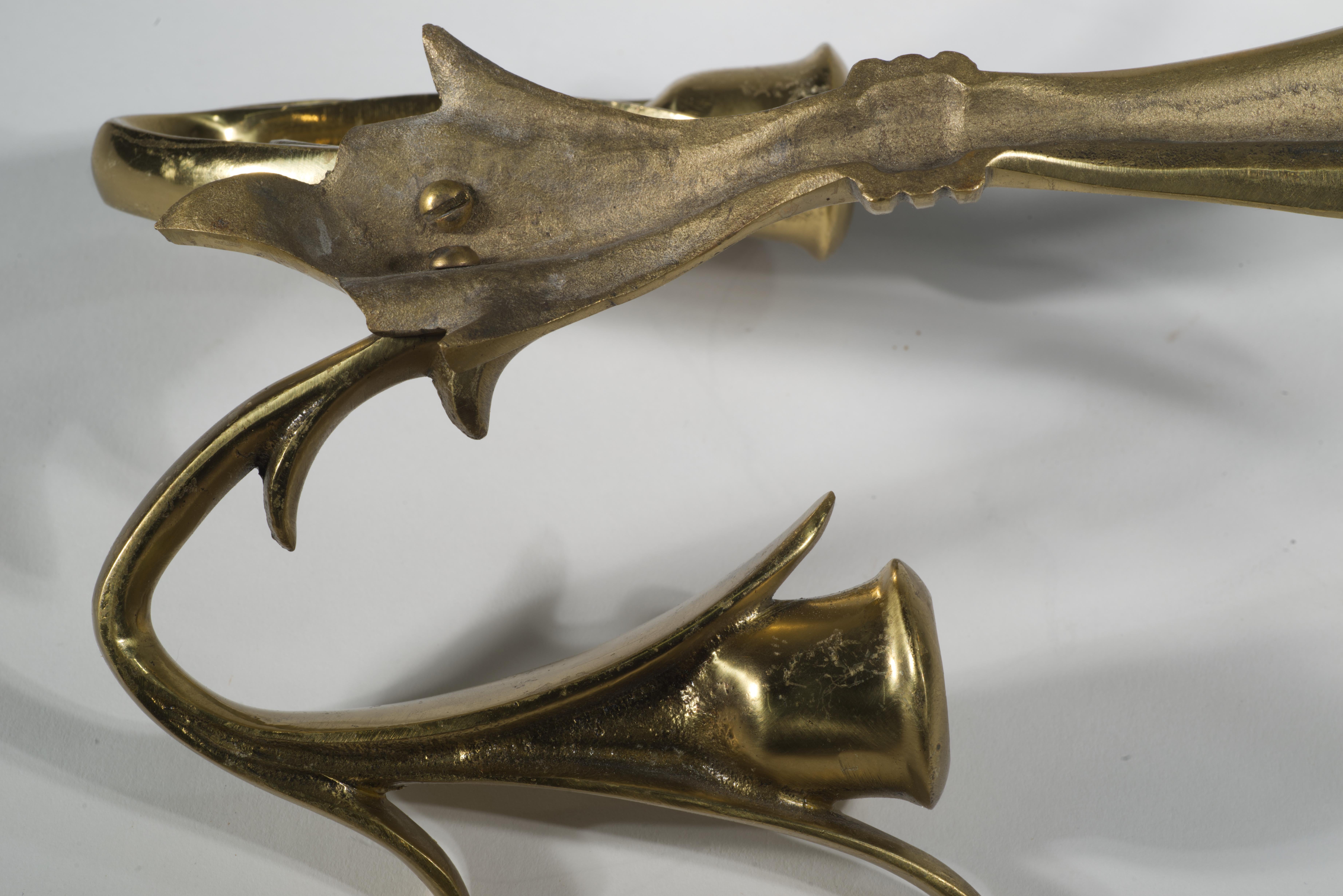 Pair of Wilson Bronze Candle Holders Wall Sconces For Sale 5