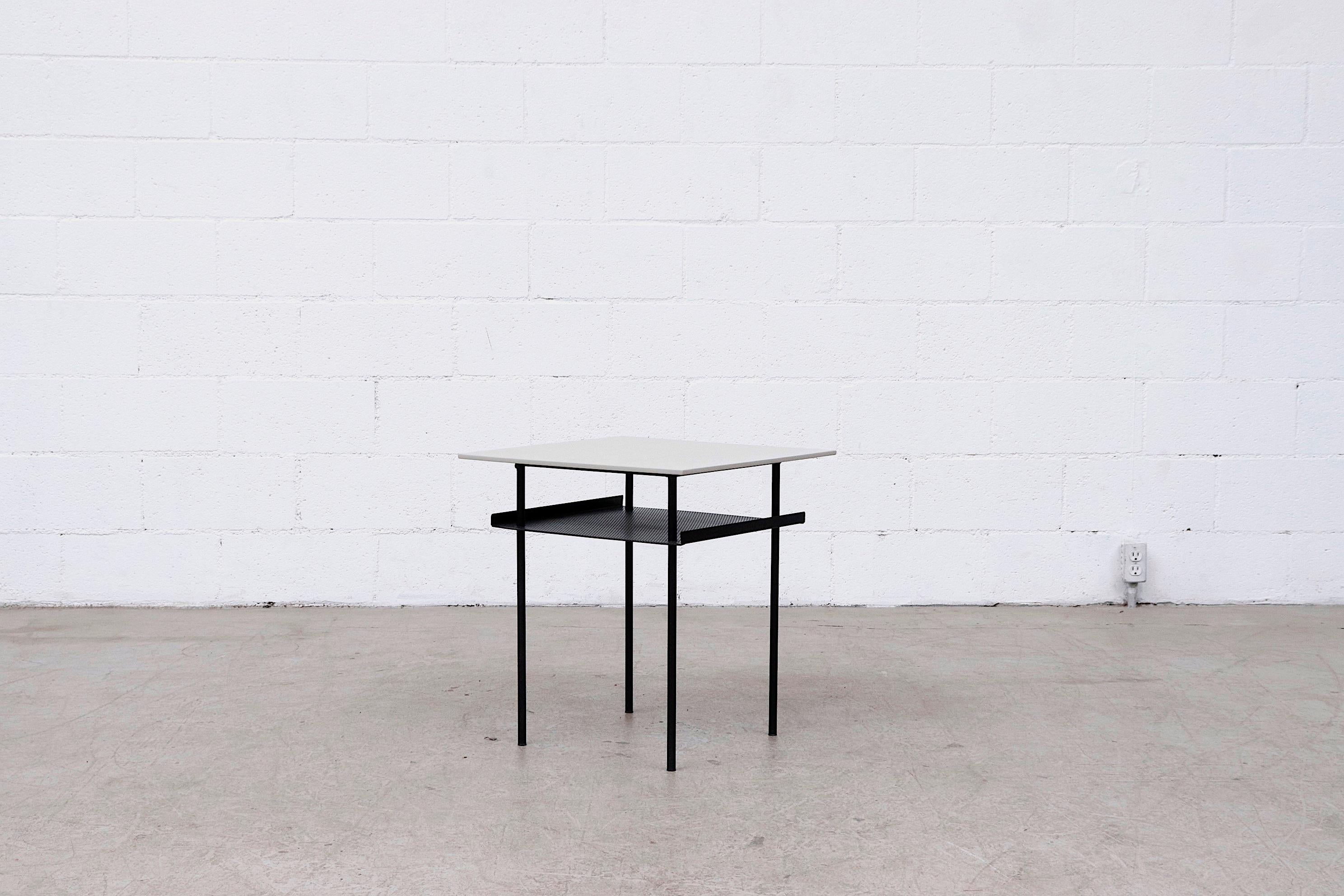 Mid-Century Modern Pair of Wim Rietveld Industrial Side Tables for Auping
