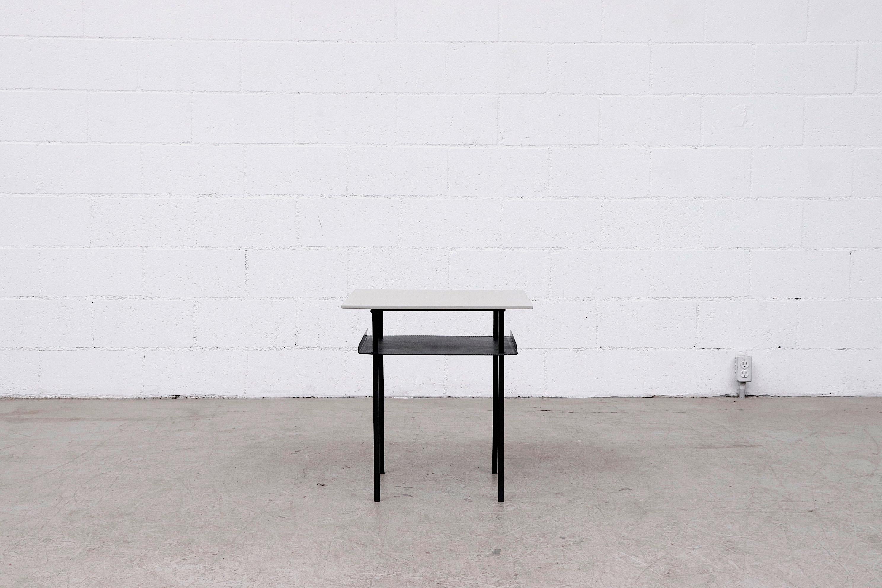 Dutch Pair of Wim Rietveld Industrial Side Tables for Auping