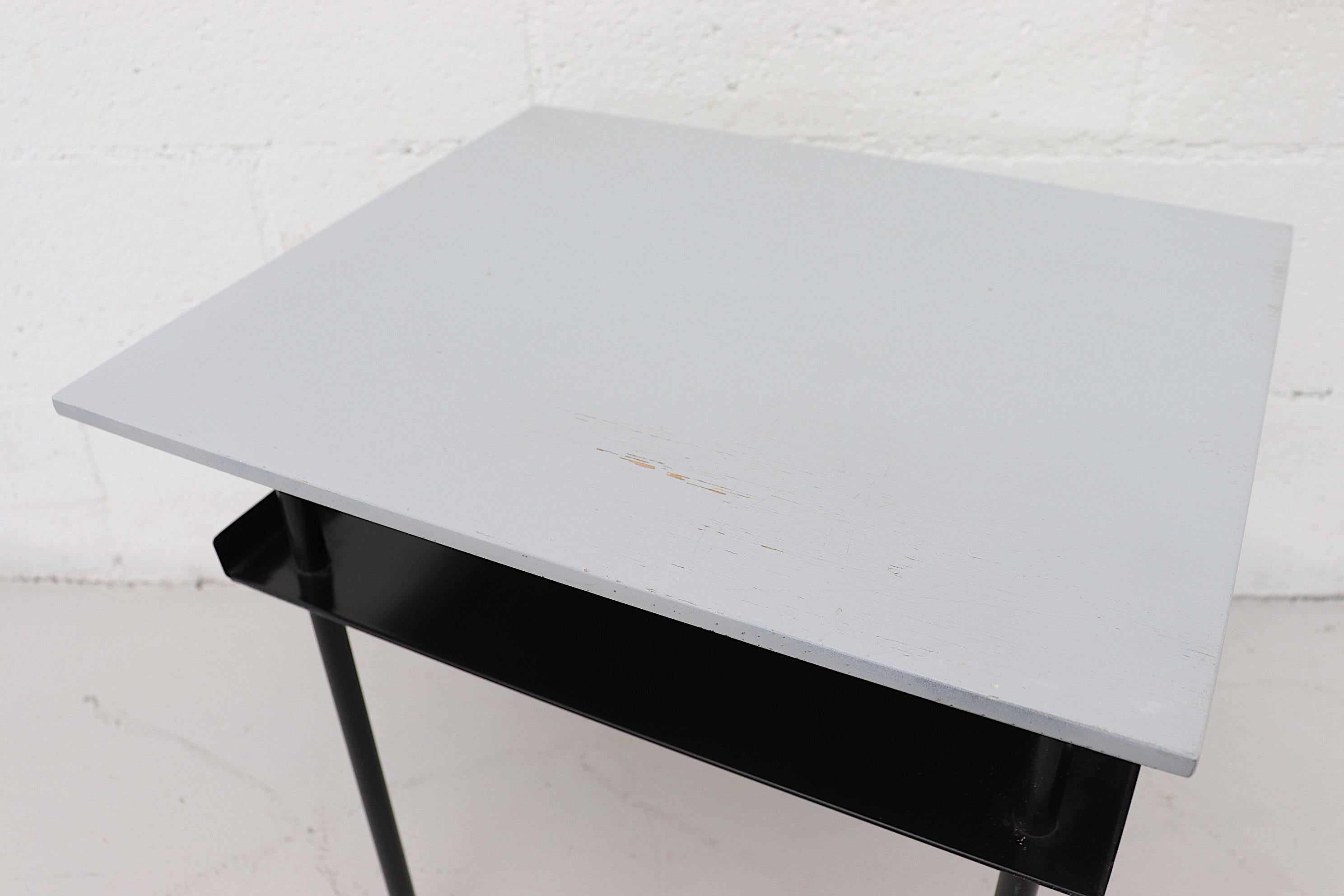 Pair of Wim Rietveld Style Industrial Side Tables by Auping 5