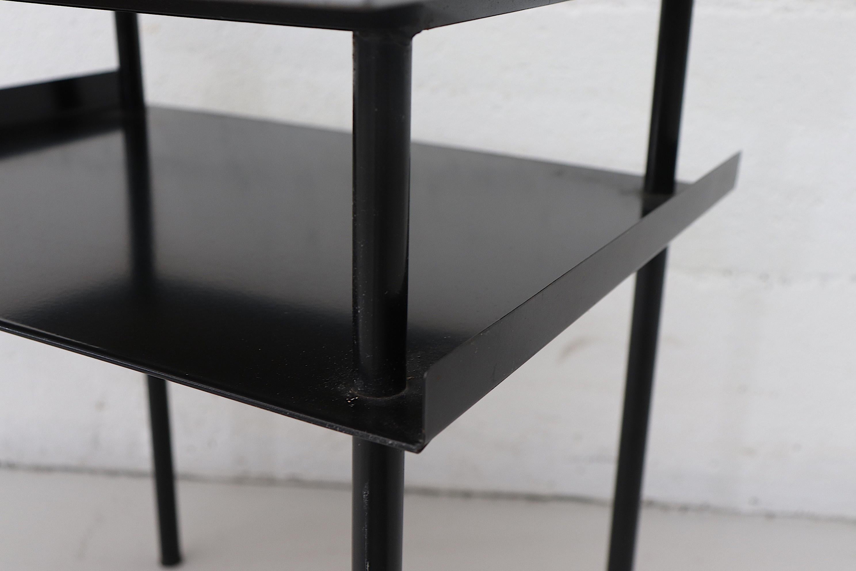 Pair of Wim Rietveld Style Industrial Side Tables by Auping 9