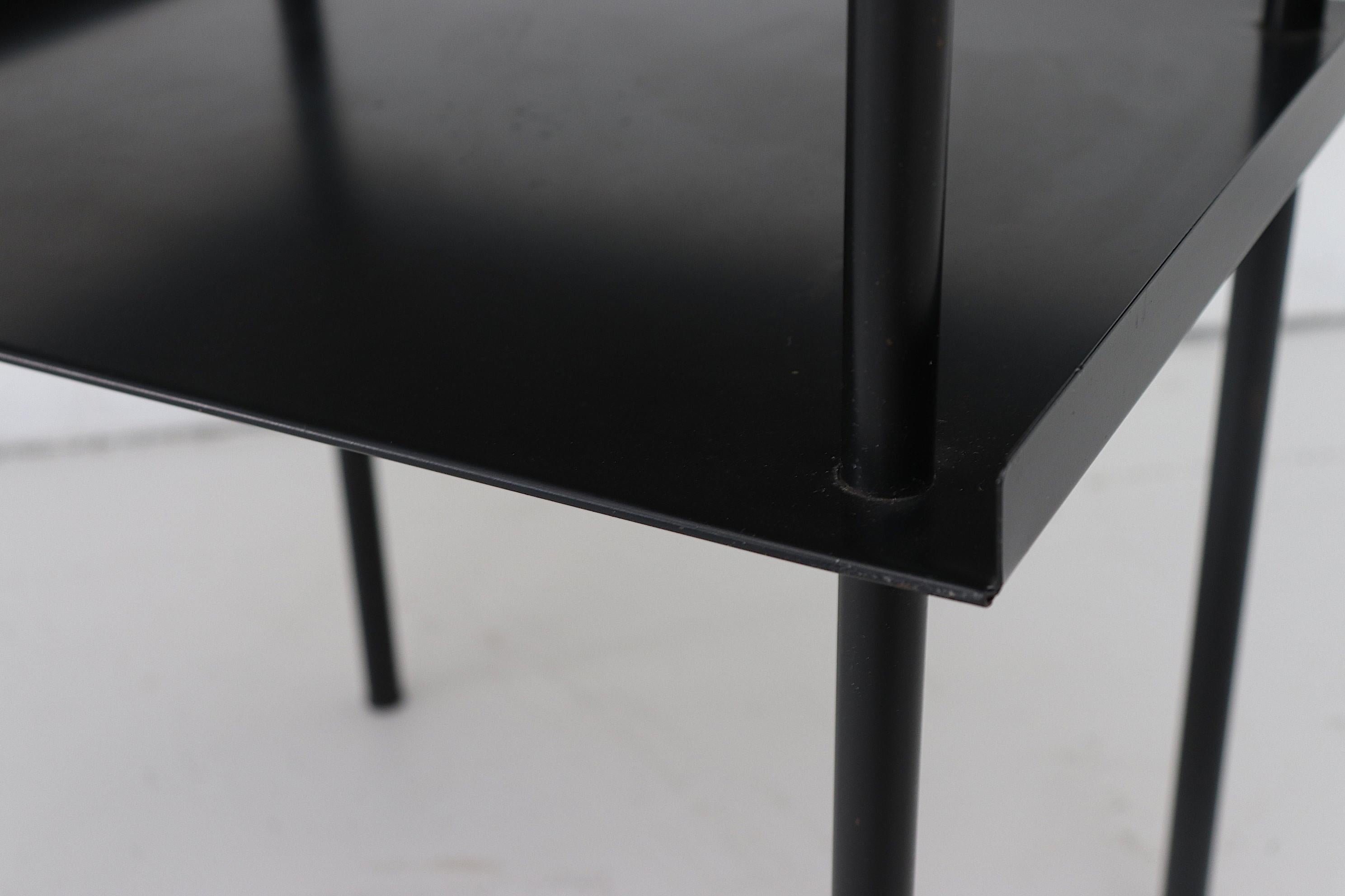 Mid-20th Century Pair of Wim Rietveld Style Industrial Side Tables by Auping
