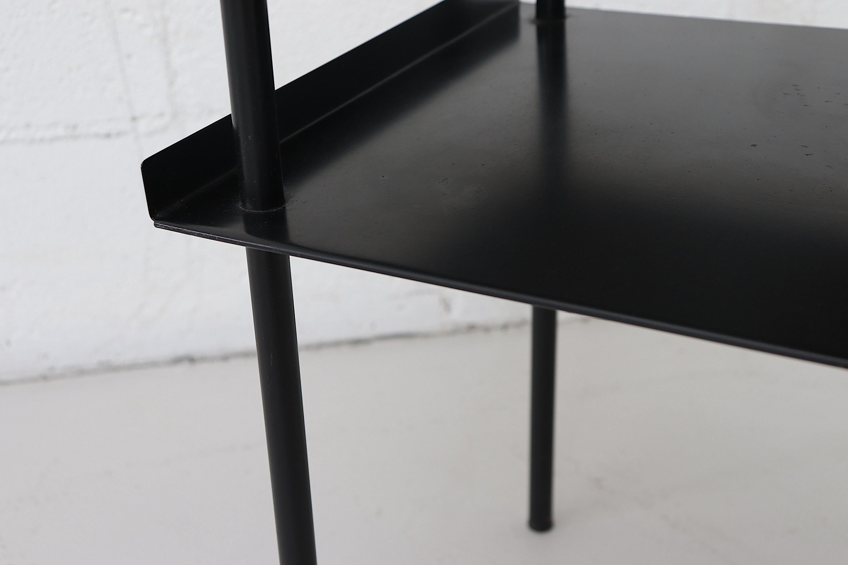 Metal Pair of Wim Rietveld Style Industrial Side Tables by Auping