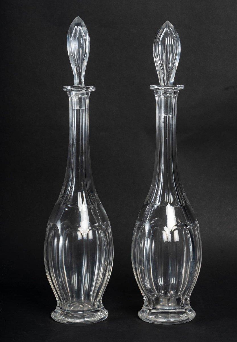 Pair of Saint Louis crystal wine decanters 