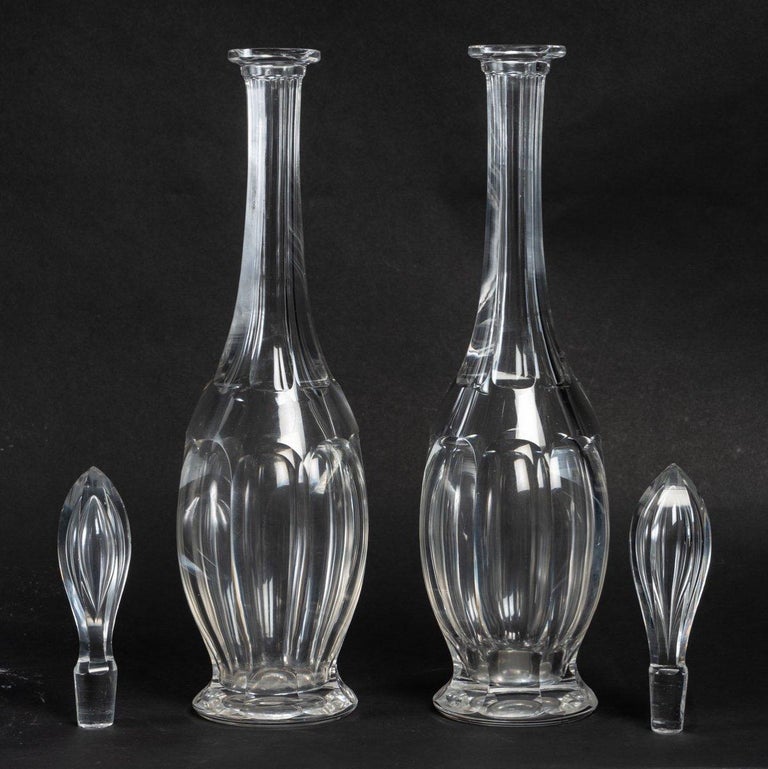 Pair of Wine Carafes, SaintLouis, Model Joseph, Period Art Deco For Sale at 1stDibs