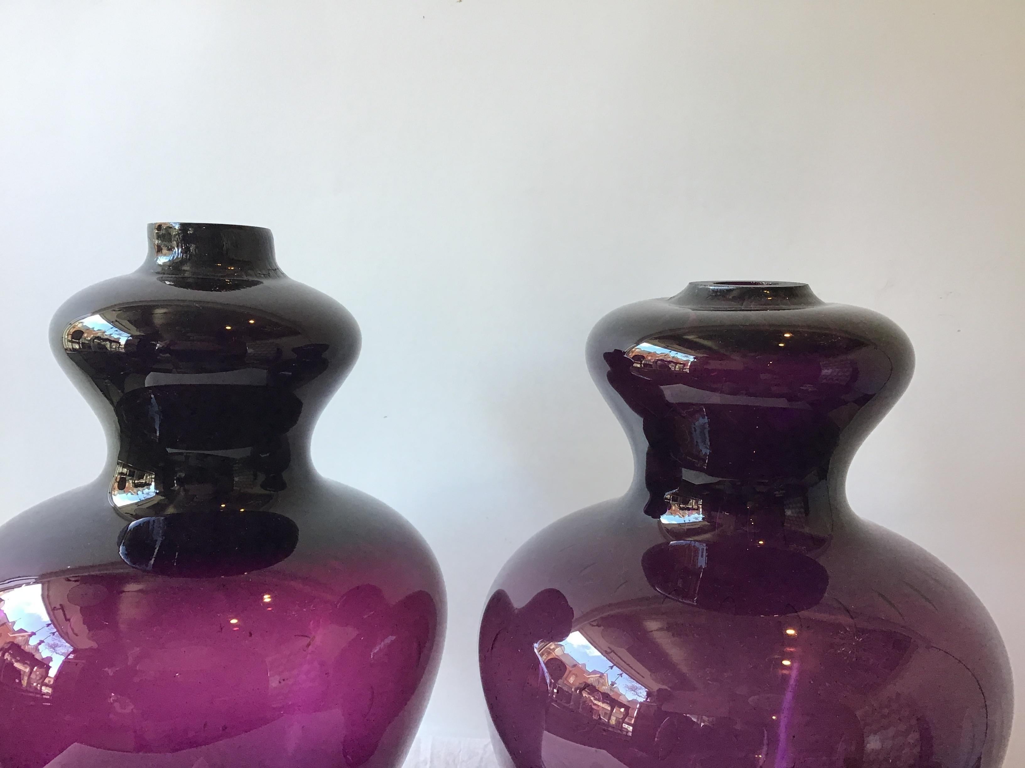 Pair of Wine Colored 1960s Murano Lamps by Balboa, 4 In Good Condition In Tarrytown, NY