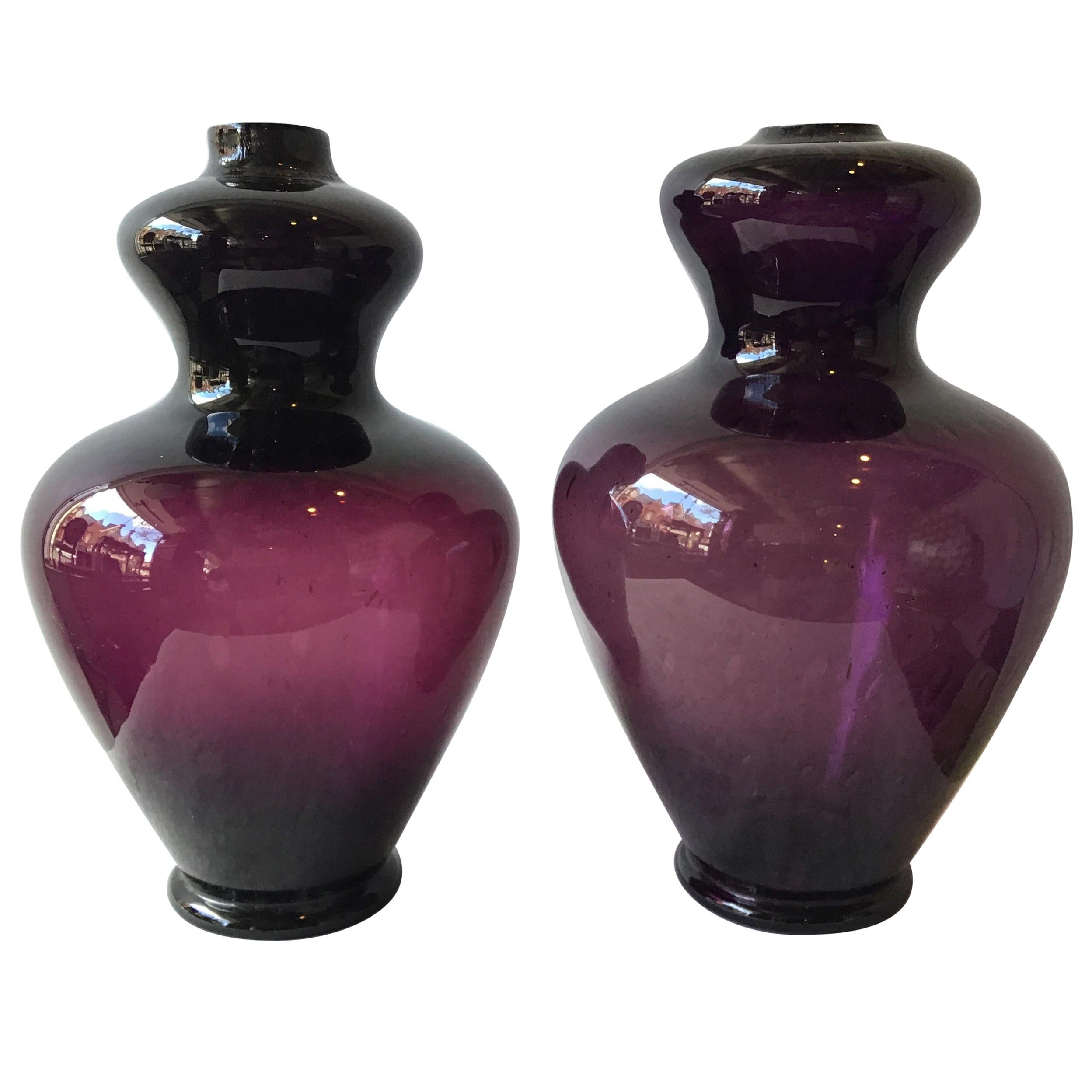 Pair of Wine Colored 1960s Murano Lamps by Balboa, 4