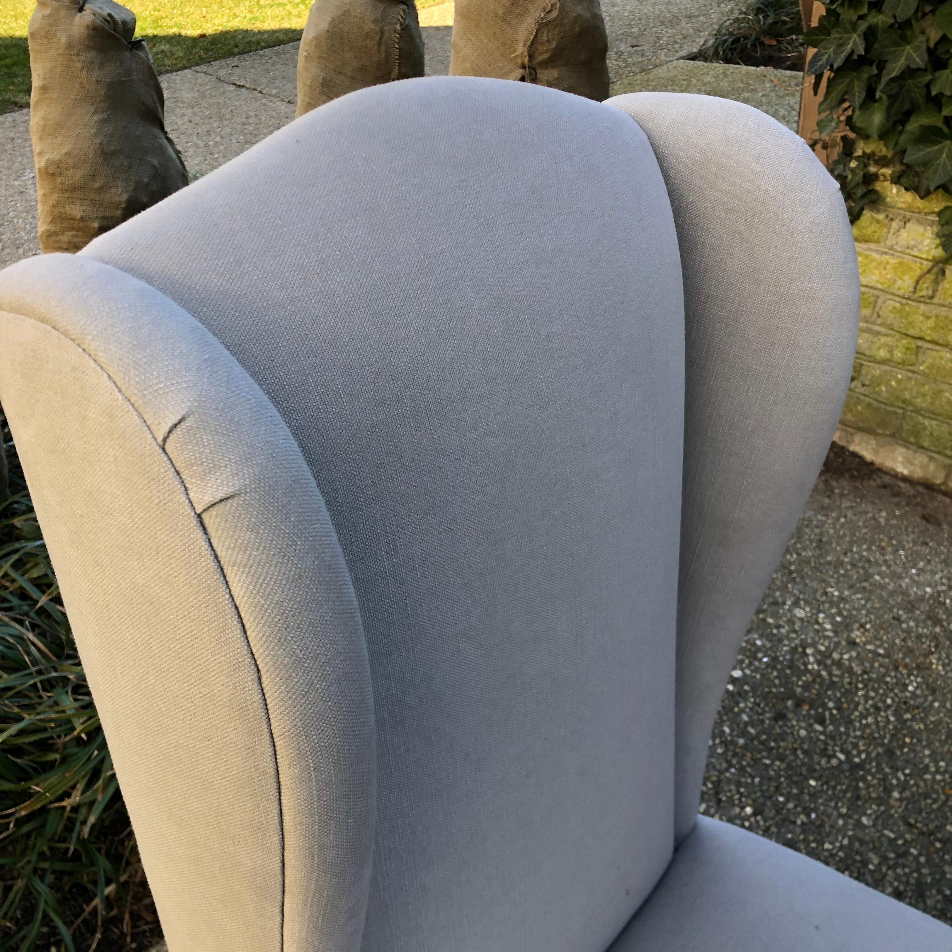 Lin Paire de fauteuils pantoufles à dossier à ailettes