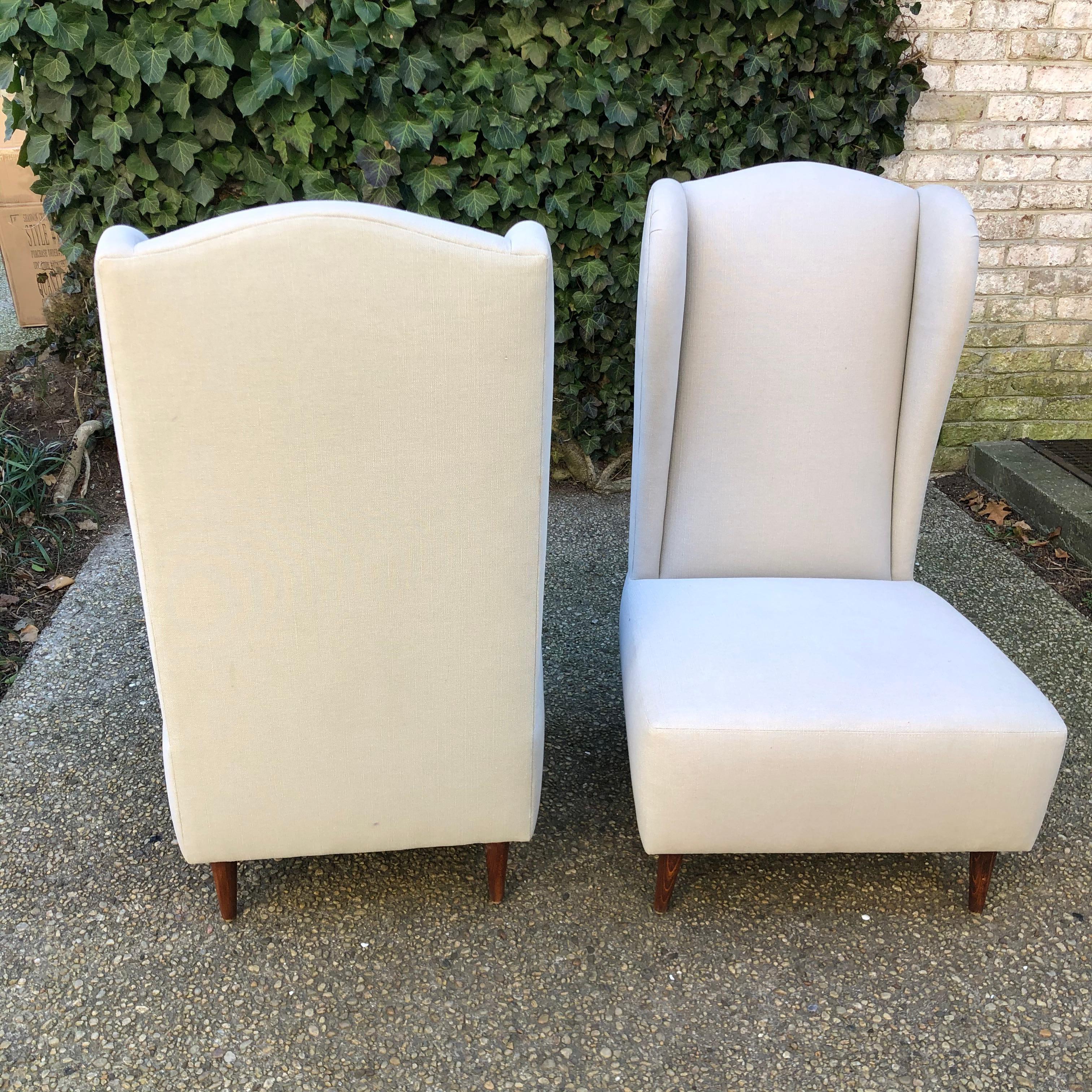 Pair of Wing Back Slipper Chairs 1