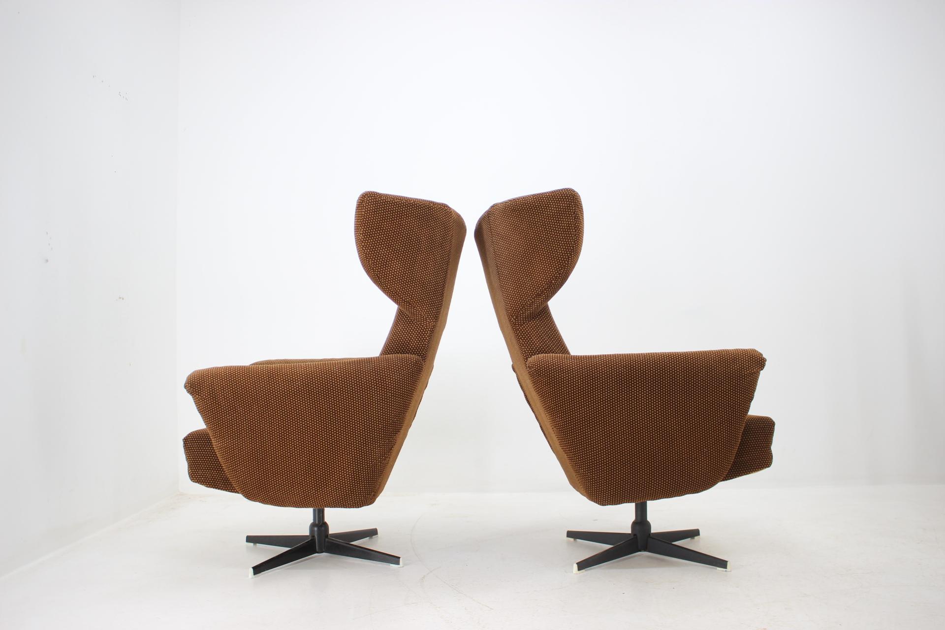 Pair of Wing Chairs, 1960s In Good Condition In Praha, CZ