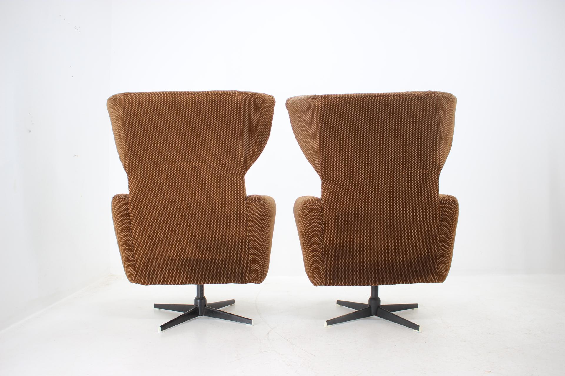 Metal Pair of Wing Chairs, 1960s