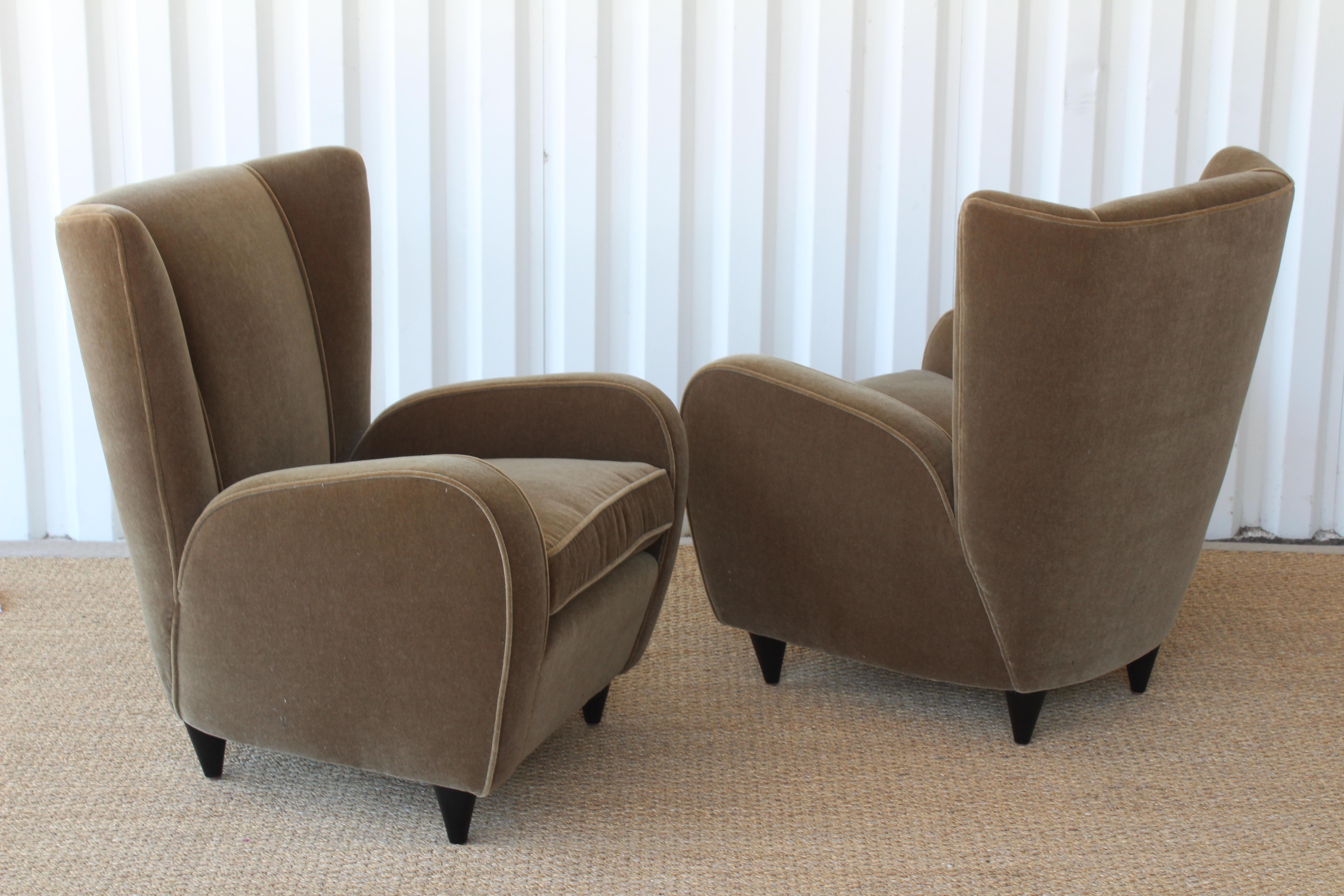 Pair of Wing Chairs by Paolo Buffa, Italy, 1940s 7