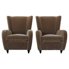 Pair of Wing Chairs by Paolo Buffa, Italy, 1940s