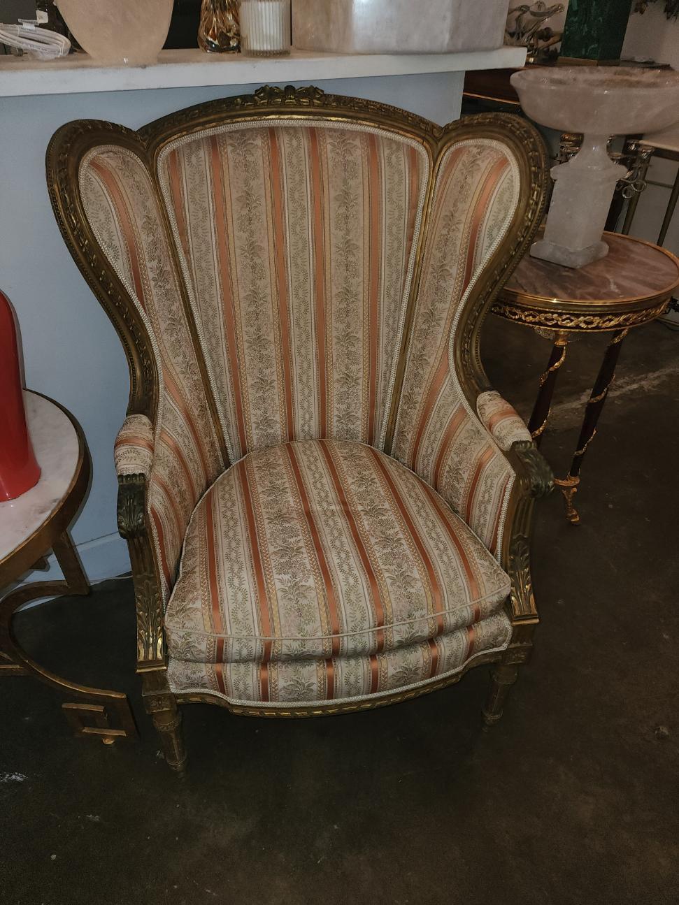 Pair of 19th century Louis XVI Wing Chairs, in good conditions, very comfortable and great size.