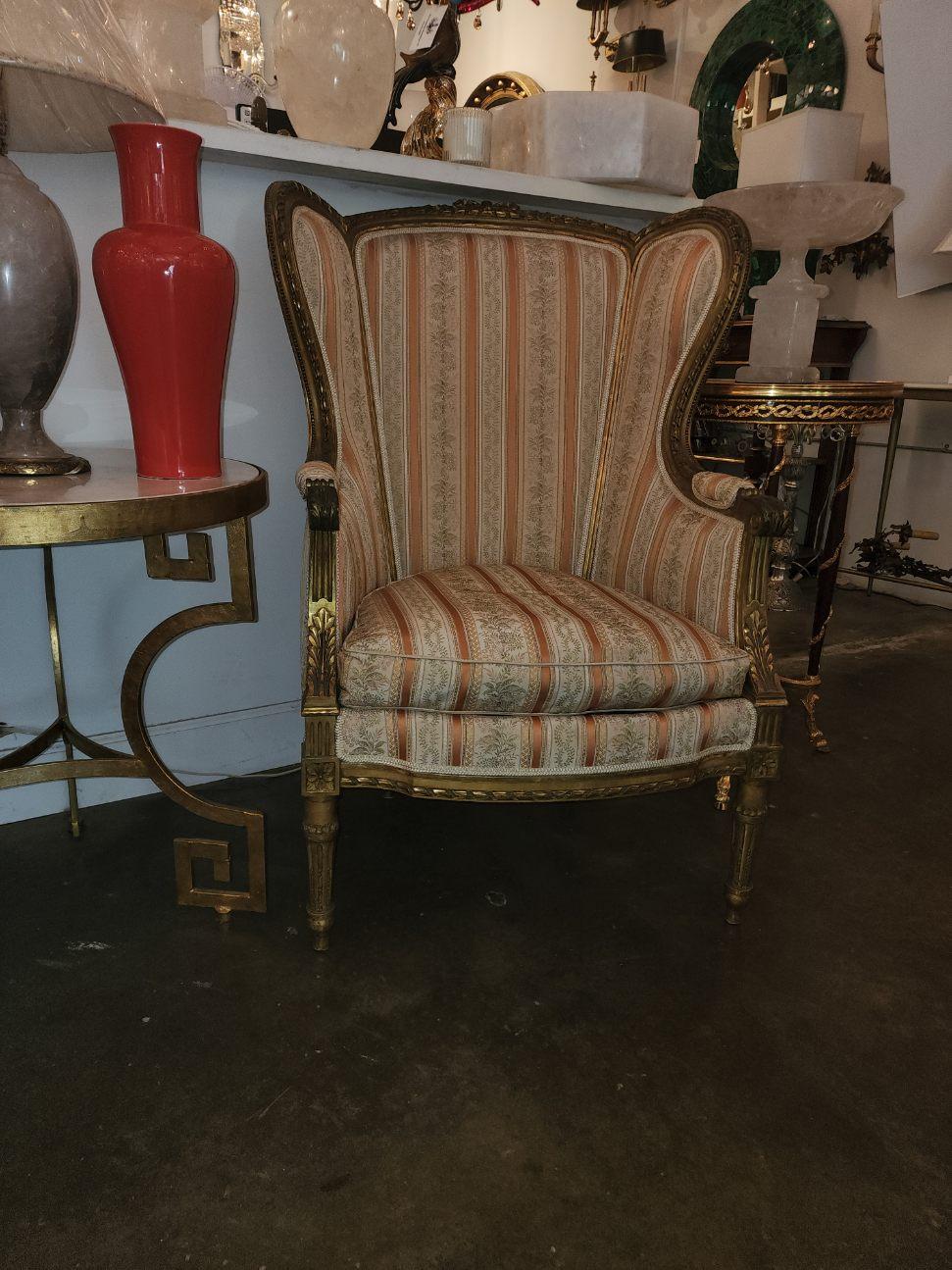 Pair of Wing Chairs Lousi XVi In Good Condition For Sale In Dallas, TX