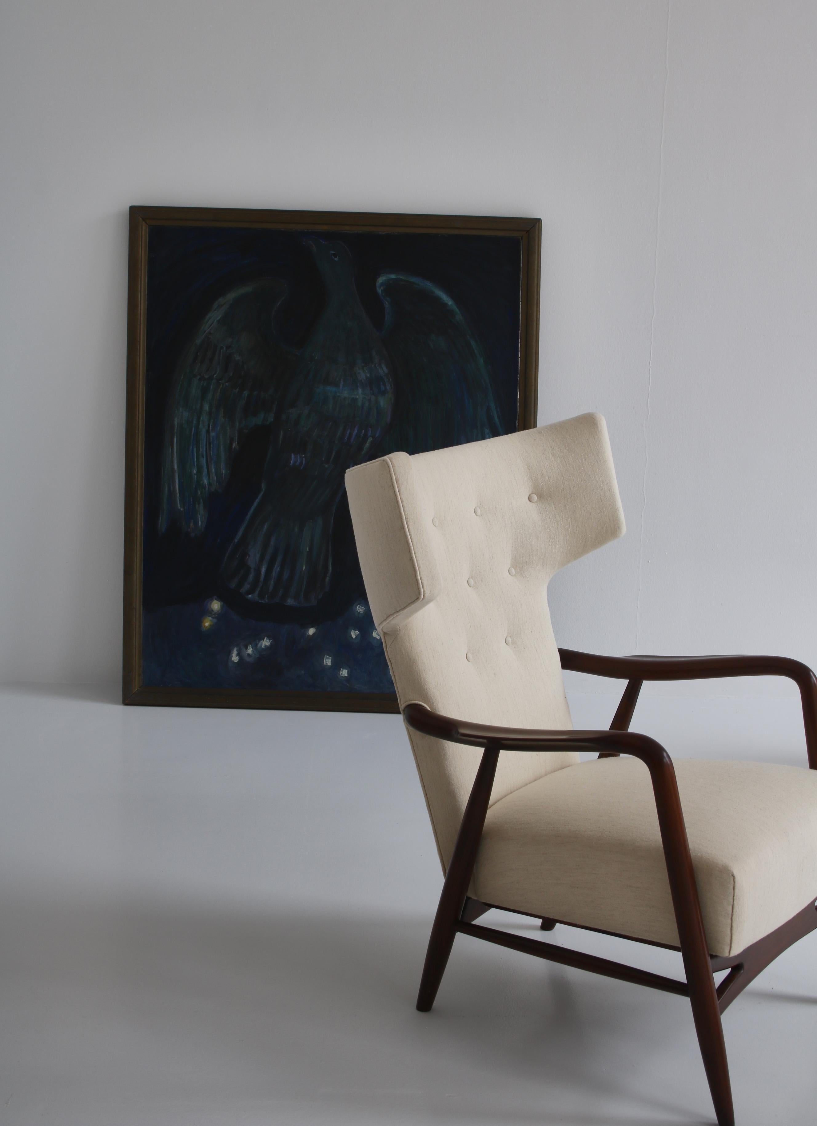 Paire de fauteuils Wingback d'Eva Koppel pour Slagelse Mbelvrk, Danemark, 1947 en vente 9