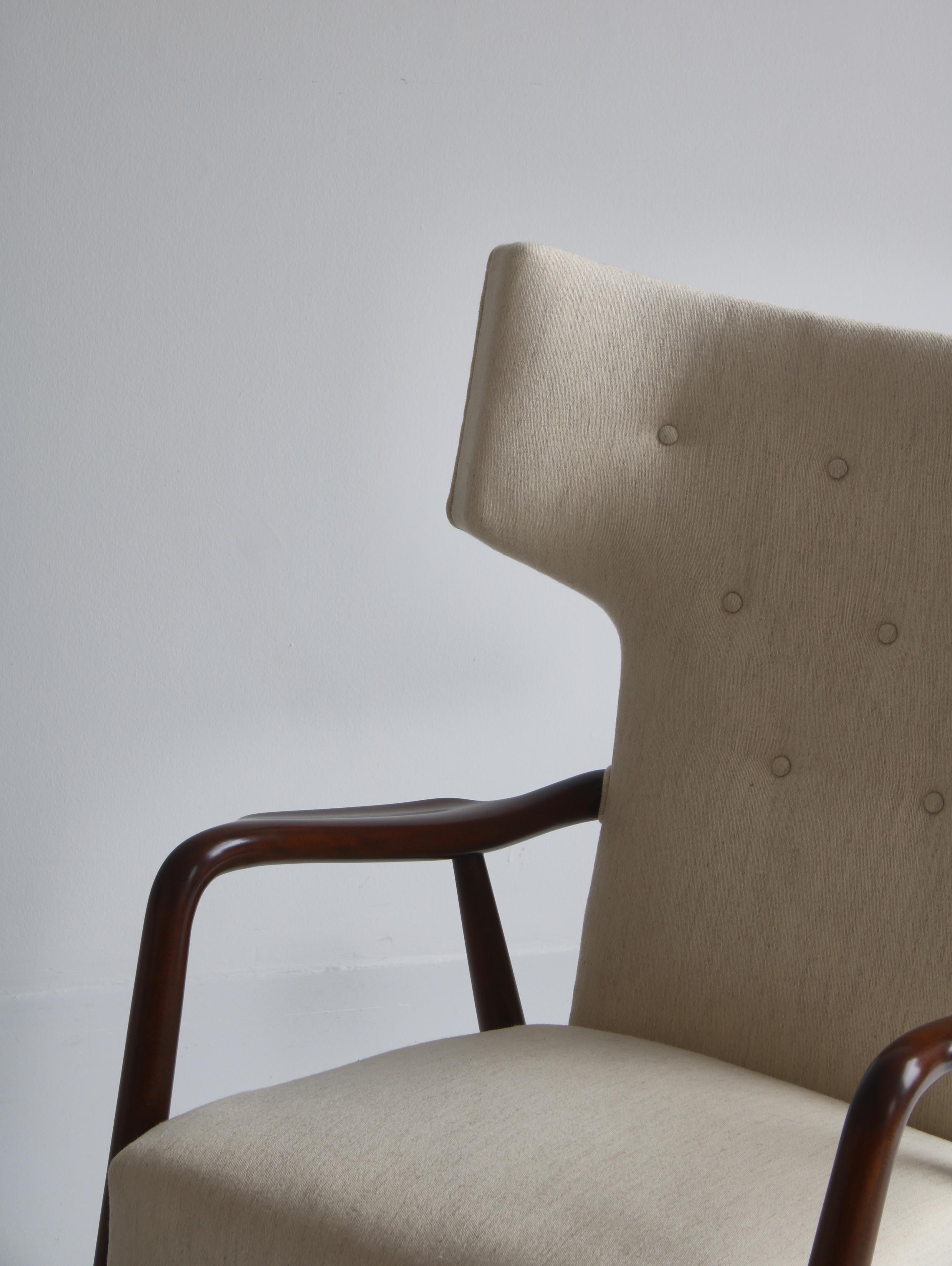 Laine Paire de fauteuils Wingback d'Eva Koppel pour Slagelse Mbelvrk, Danemark, 1947 en vente